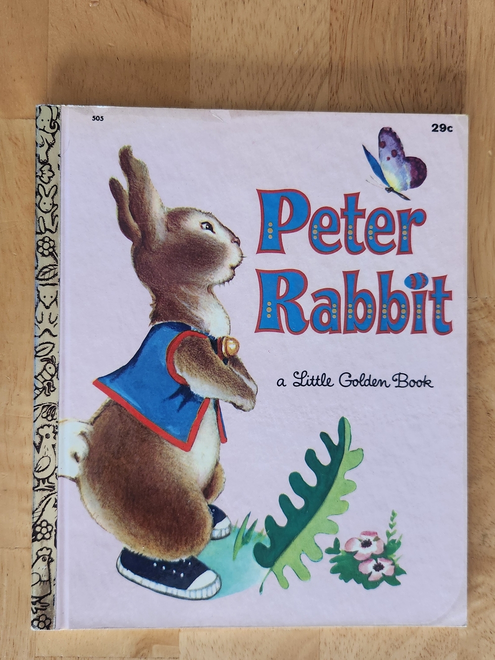 Peter Rabbit a Little Golden Book No 505 Rare Pink-Cover Fifth Printing 1968